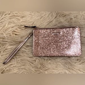 Kate Spade Smooth Pink Glitter Wristlet